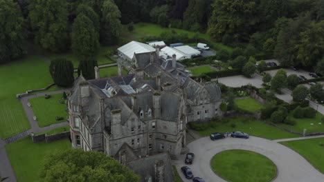 Aerial-view-of-Castle-Leslie-is-located-north-east-of-Monaghan-town-in-County-Monaghan,-Ireland