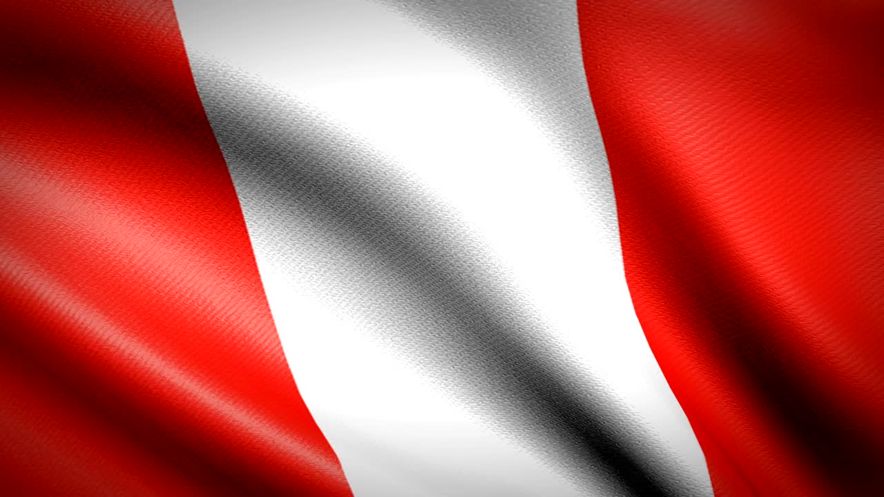 la bandera de perú. animación de bucle sin costuras. video de alta definición en 4k