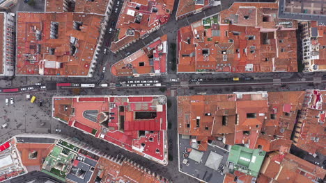 Roofs-of-Madrid-top-shot-streets-abstract-graphic-aerial-view-Spain