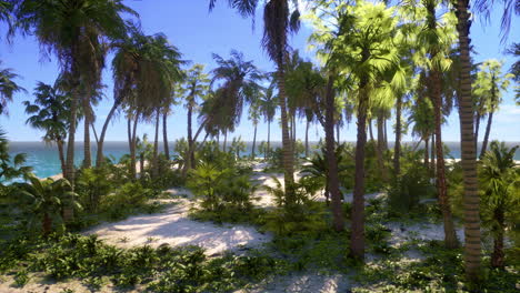 desert island with palm trees on the beach