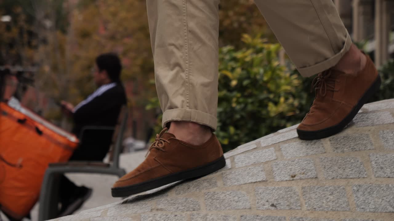 Urban Footwear on Stone Surface
