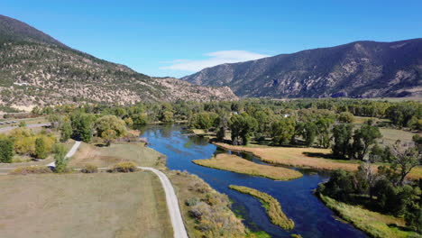 aerial footage of beautiful countryside on sunny day