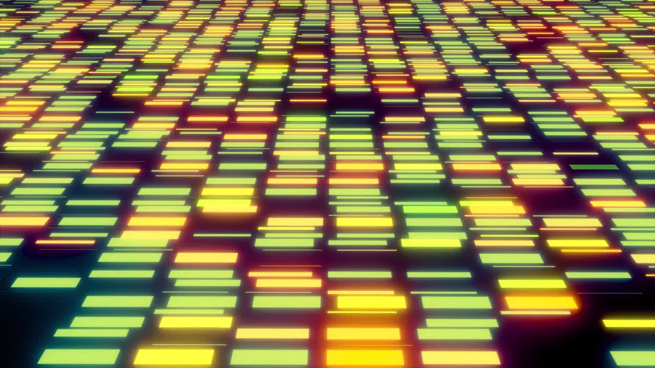 Motivo a griglia digitale astratto e luminoso con luci tremolanti