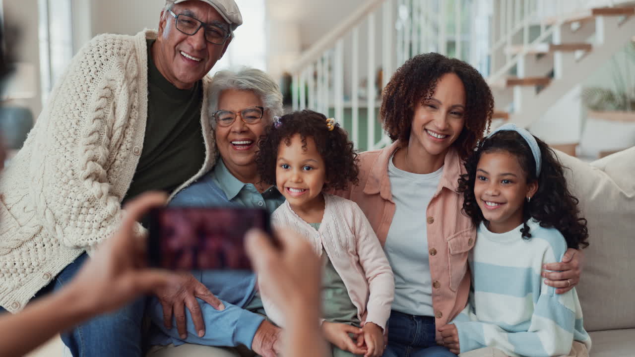 Three generations family portrait