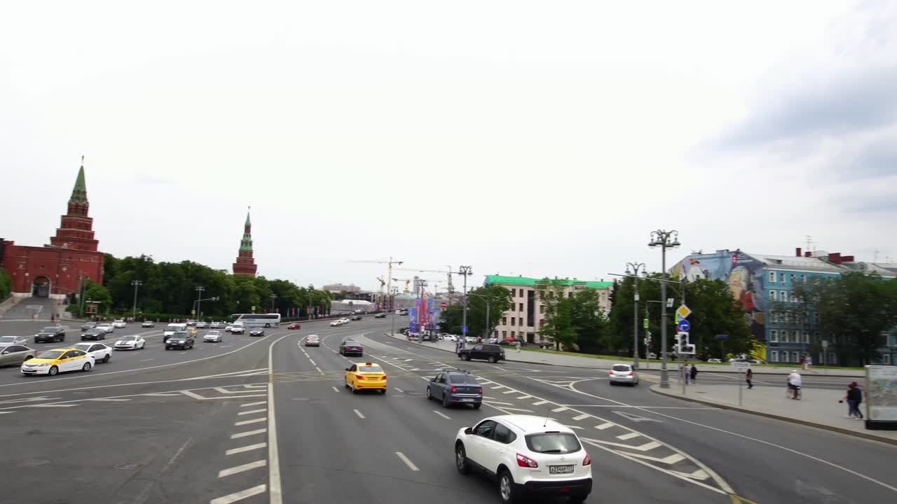 러시아 모스크바의 크렘린 타워와 그랜드 팔레스의 드론 촬영