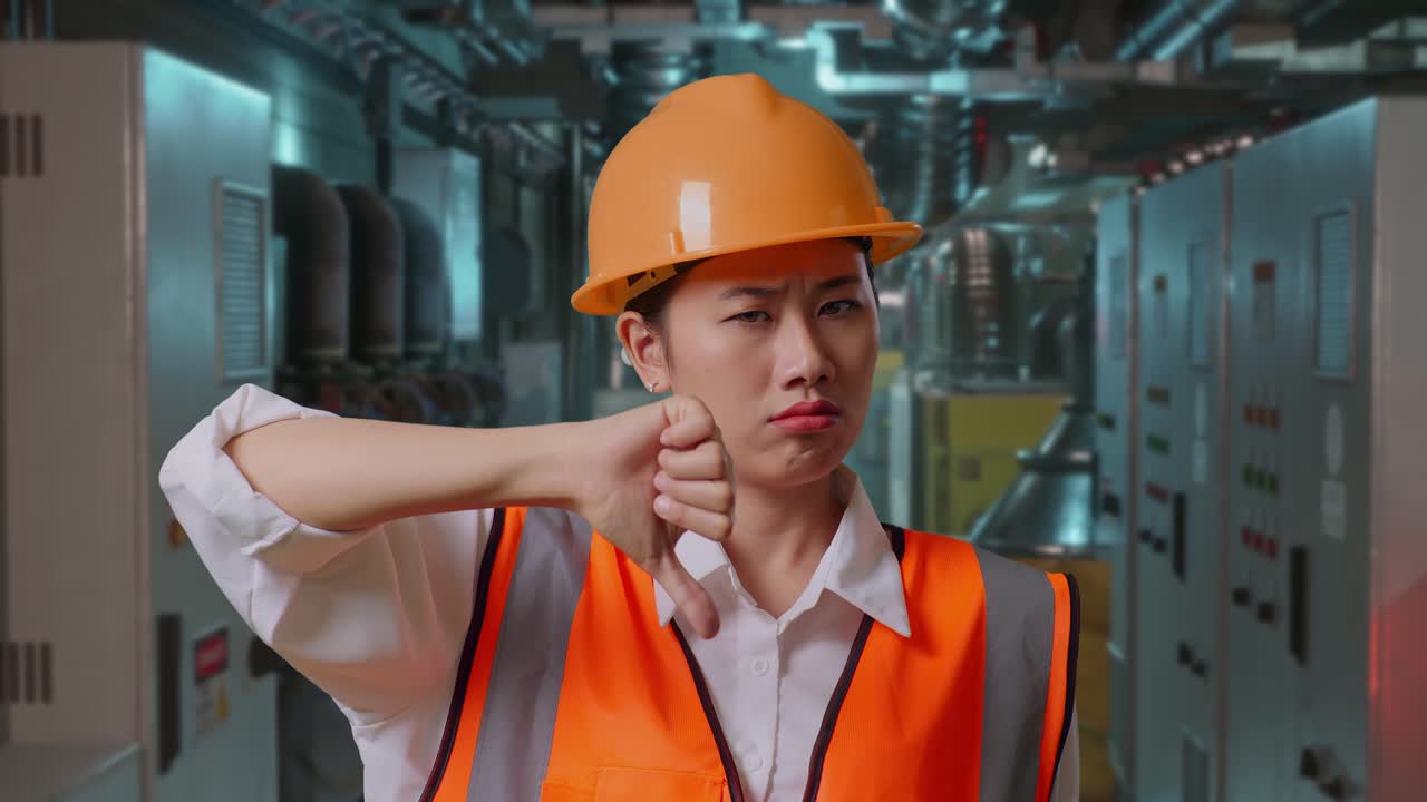 Engineer Disapproving in Industrial Setting