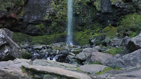 amidaga falls in gifu prefecture japan, flying forward over rugged landscape