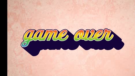 animación del juego sobre texto en fondo rosa.