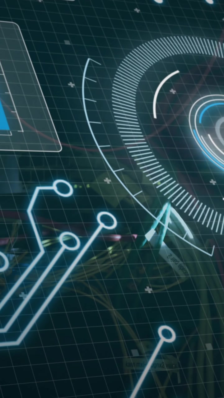 Animation of data processing on digital screen