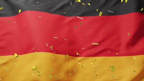 Animation-of-confetti-over-flag-of-germany