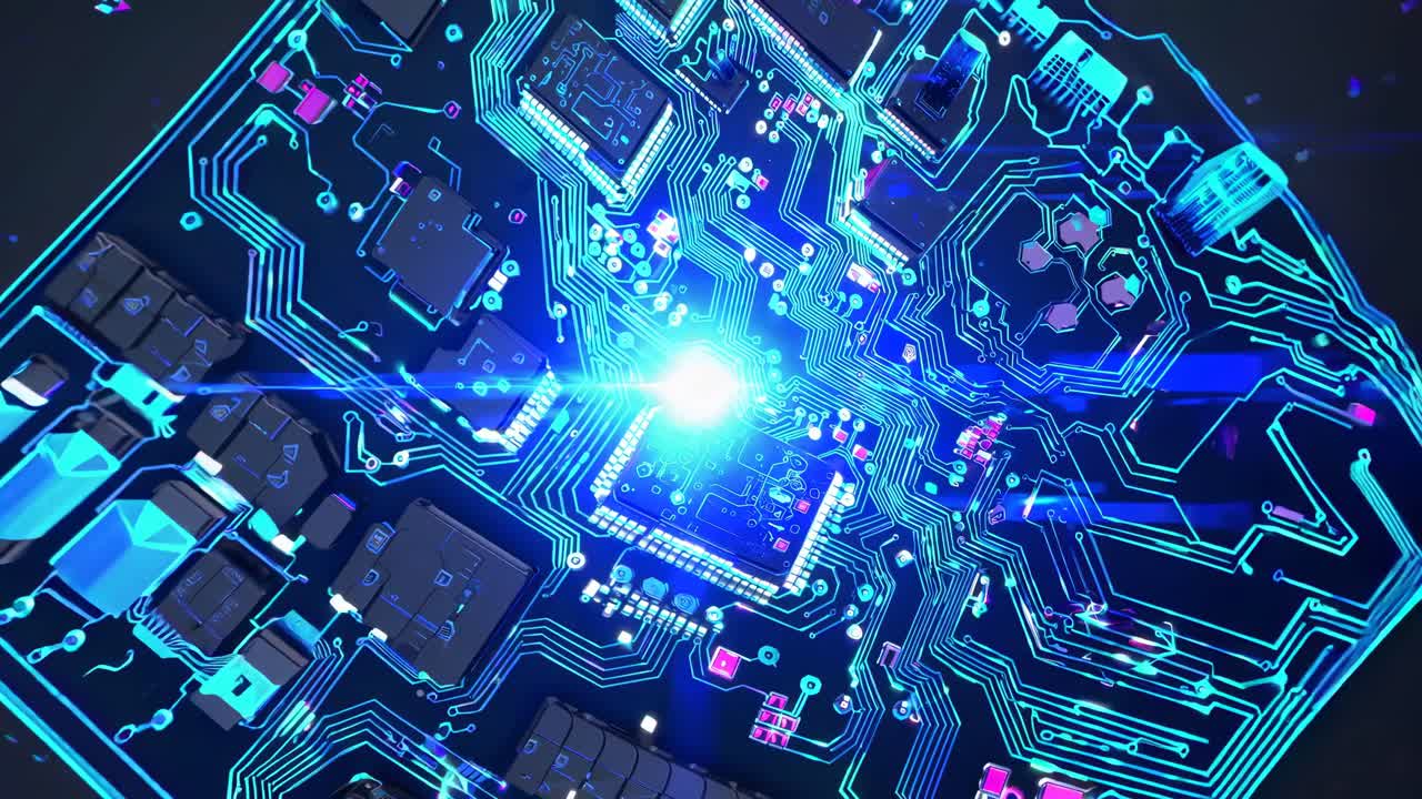 High-Tech Circuit Board Visualization