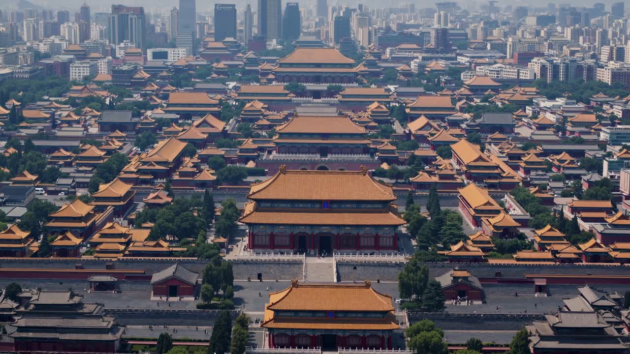 Aerial view of a historic cityscape blending ancient and modern architecture, perfect