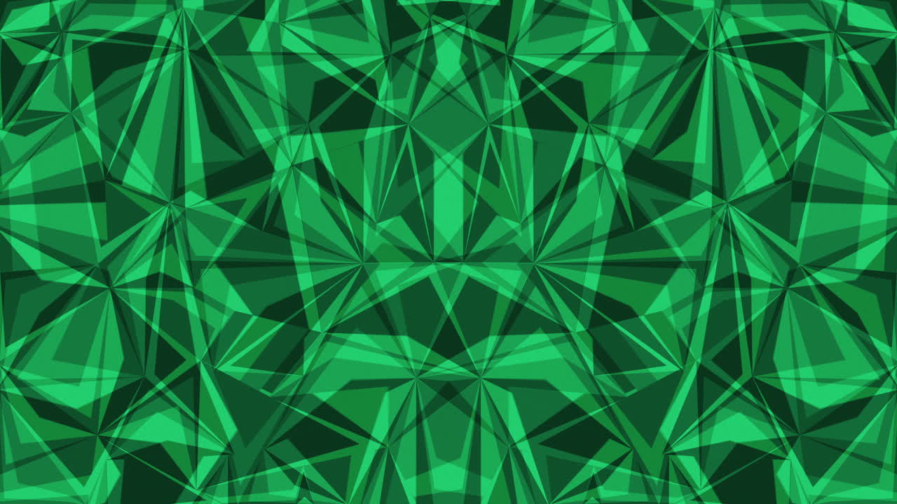 animación de fondo de bucle de textura geométrica de simetría abstracta verde esmeralda