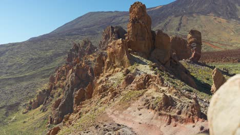 reveal of beautiful rock formation in volcanic landscape of tenerife