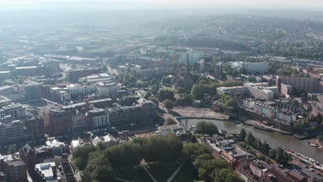 Dolly-forward-drone-shot-towards-St-Mary-Redcliffe-Church-Bristol