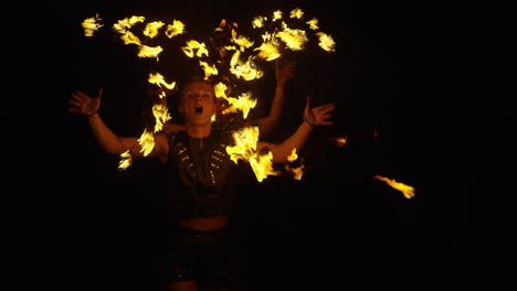 fire dancers