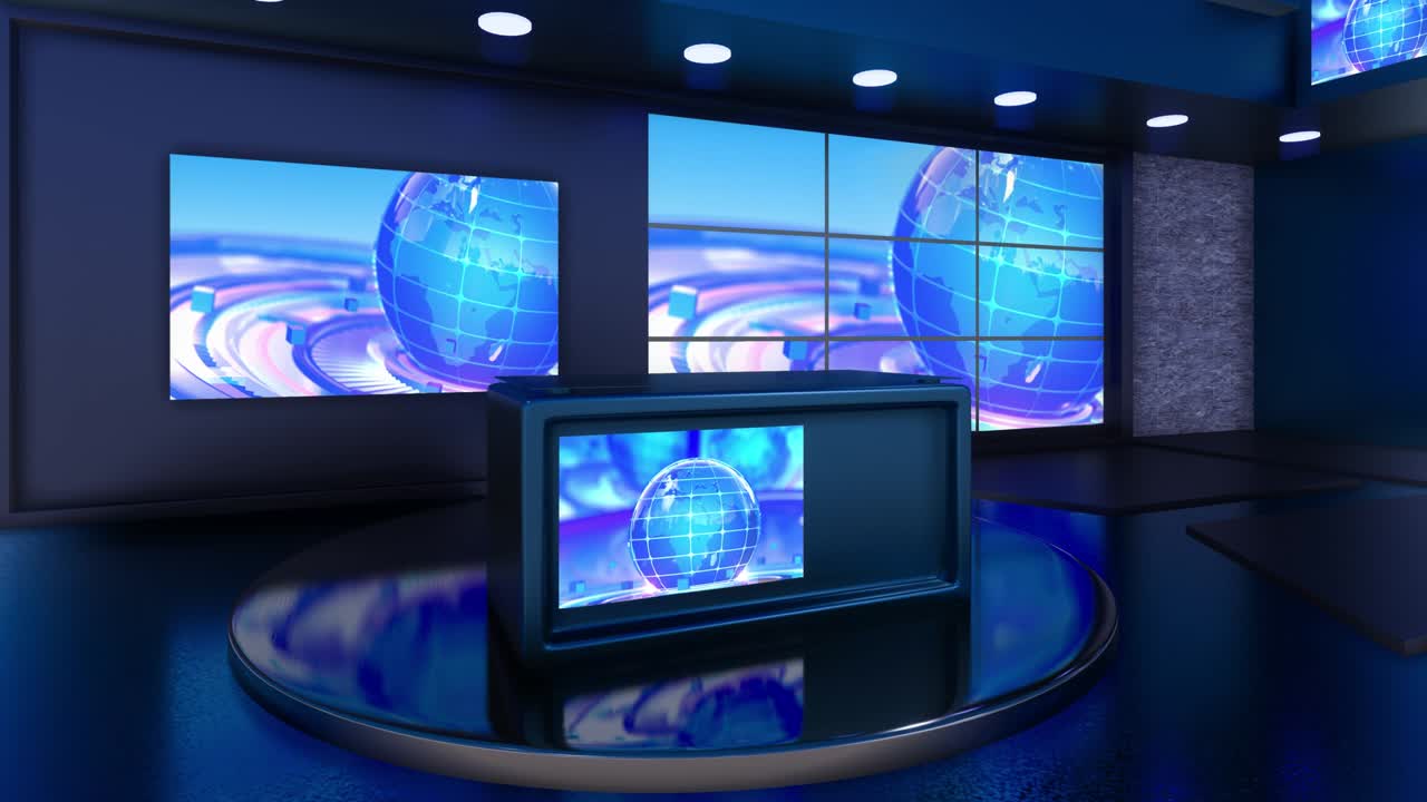 3D 가상 TV 스튜디오 뉴스