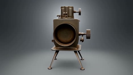 vintage industrial heater on gray background