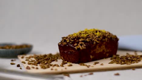 panning clip showing artful kitchen work surface after baking lemon loaf cake