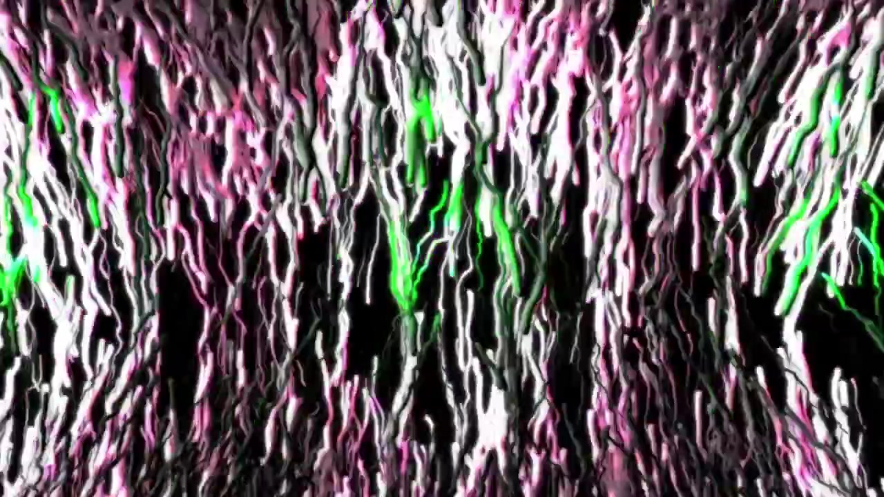 Animazione astratta di linee ondulate verdi e rosa luminose