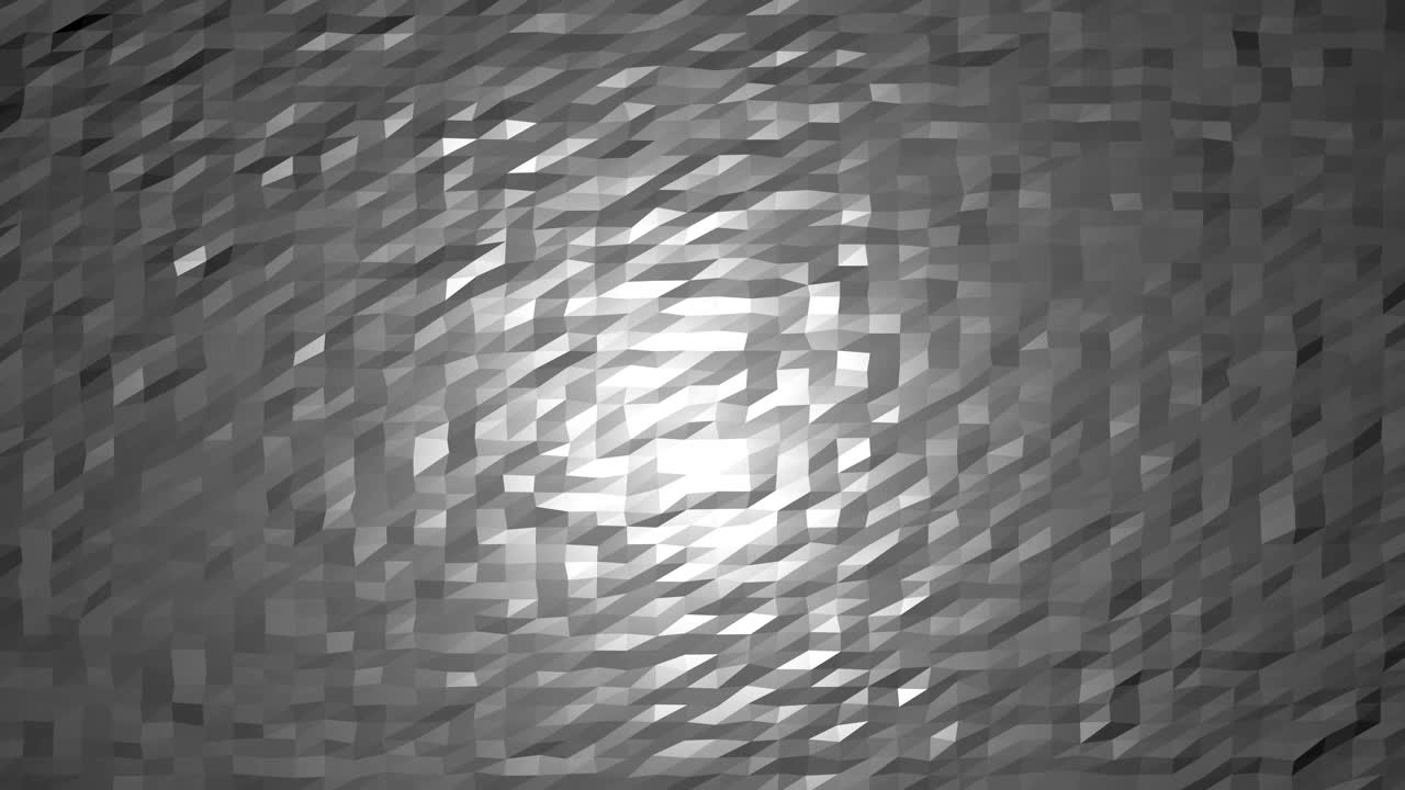 Superficie poligonale bianca 4K, rendering 3D in loop continuo. Geometrico poligonale astratto.