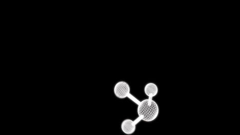 animation of molecules moving on black background