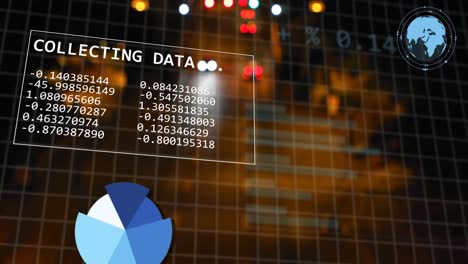 Animation-of-financial-data-processing-over-grid-and-road-background