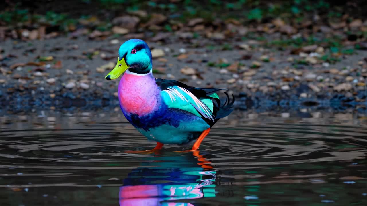 Colorful Duck in Water