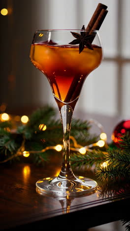 warm festive cocktail with cinnamon and star anise