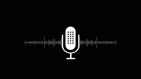 Podcast badge icon stamp logo 4k video motion graphic animation black line microphone icon isolated