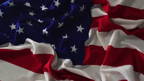 Close-up-of-crumpled-american-flag-with-stars-and-stripes