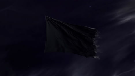 black flag waving in a dark, ominous sky