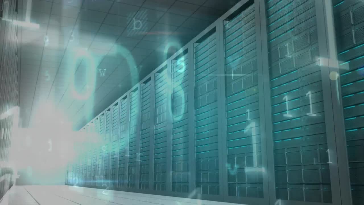 centro de datos y códigos binarios