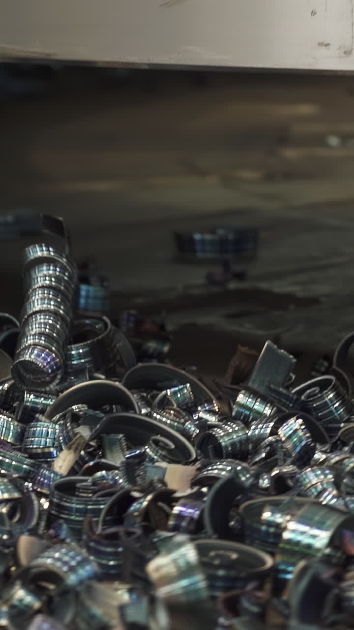 Close-up of Metal Shavings from a Machining Process