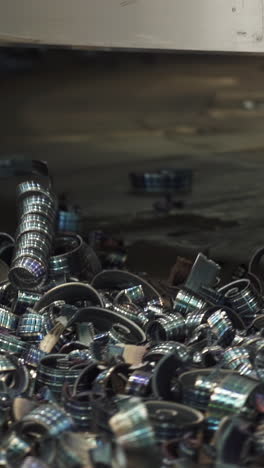 close-up of metal shavings from a machining process
