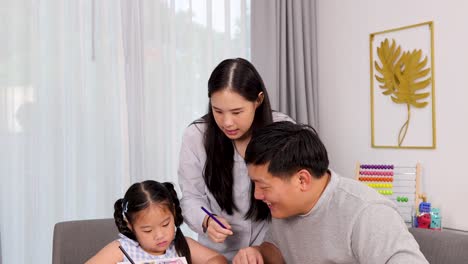 a family enjoys a creative drawing session together, fostering connection and creativity in a bright, cozy home environment