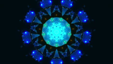 colorful circular pattern with lights. kaleidoscope vj loop