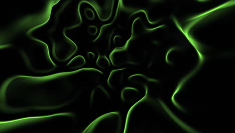 flowing dark green mystical waves on black gradient