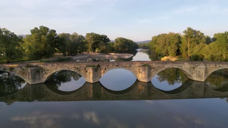 aqueduct bridge tuscany aerial view: enchanting footage of a magnificent tuscan aqueduct bridge, spanning scenic landscapes and rich history