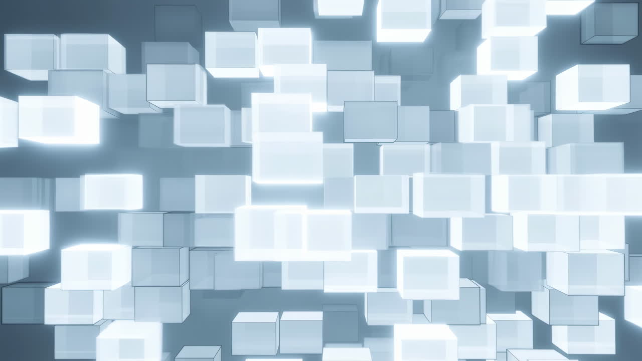 Seamless Loop of Abstract Glowing Geometric Cubes