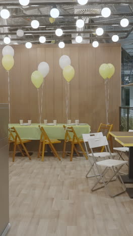 birthday party setup in a restaurant