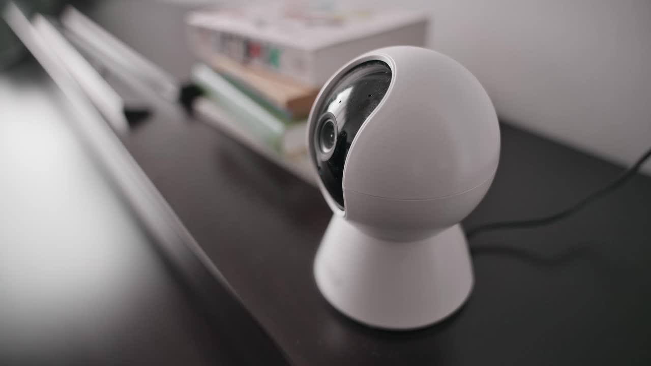 Covering home security camera with a black cloth or shirt, privacy concerns, surveillance evasion, or suspicious behavior. Themes of secrecy, hacking, or covert activity in domestic setting