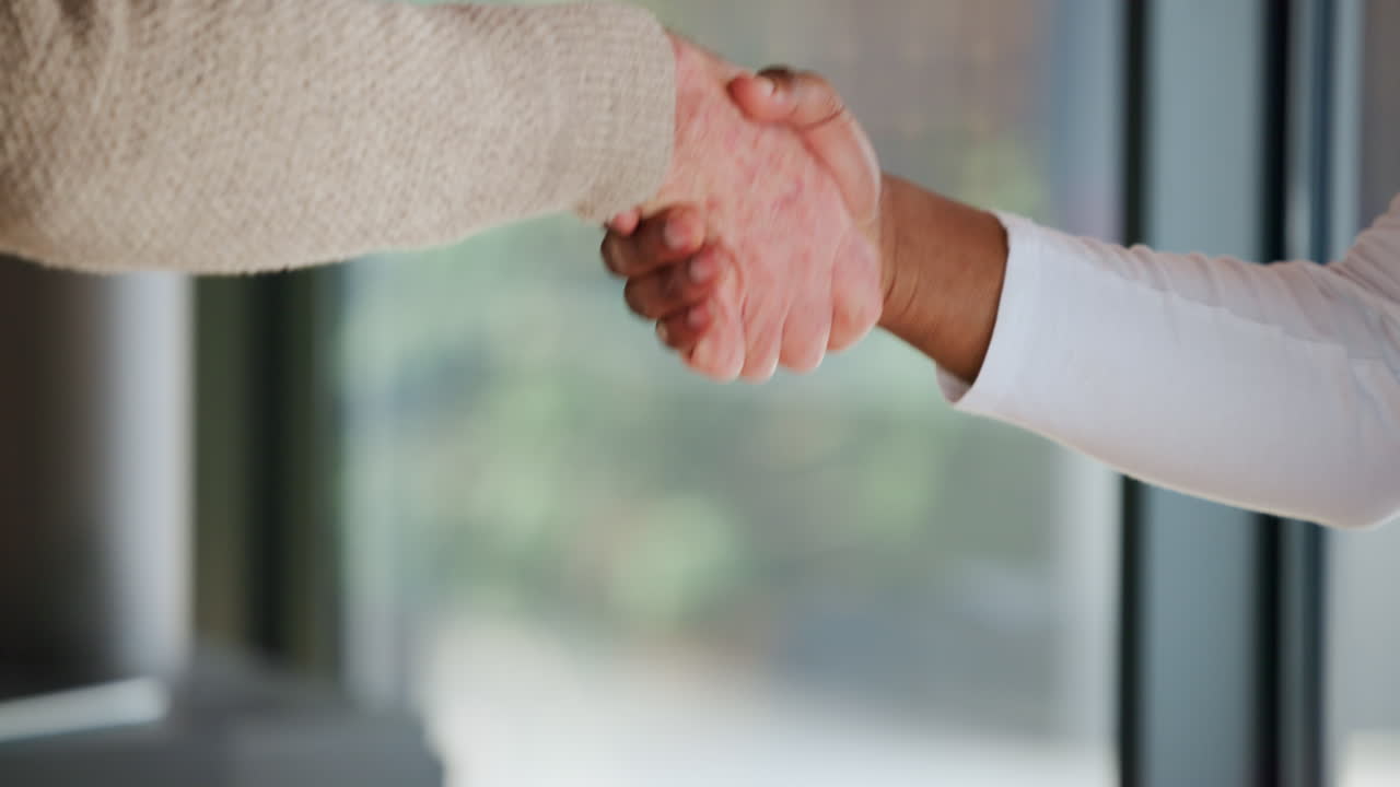 Stretta di mano professionale tra due persone che dimostrano un accordo
