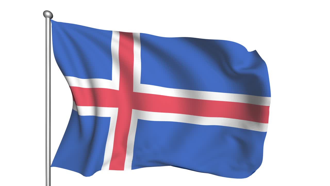 아이슬란드의 발은 바람에 (알파 채널, 반투명, 루프 가능)