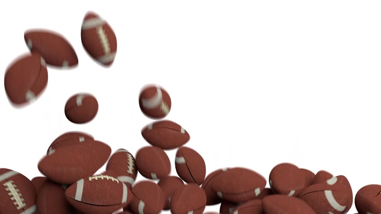 las pelotas americanas llenan la pantalla de transición superposición compuesta 4k