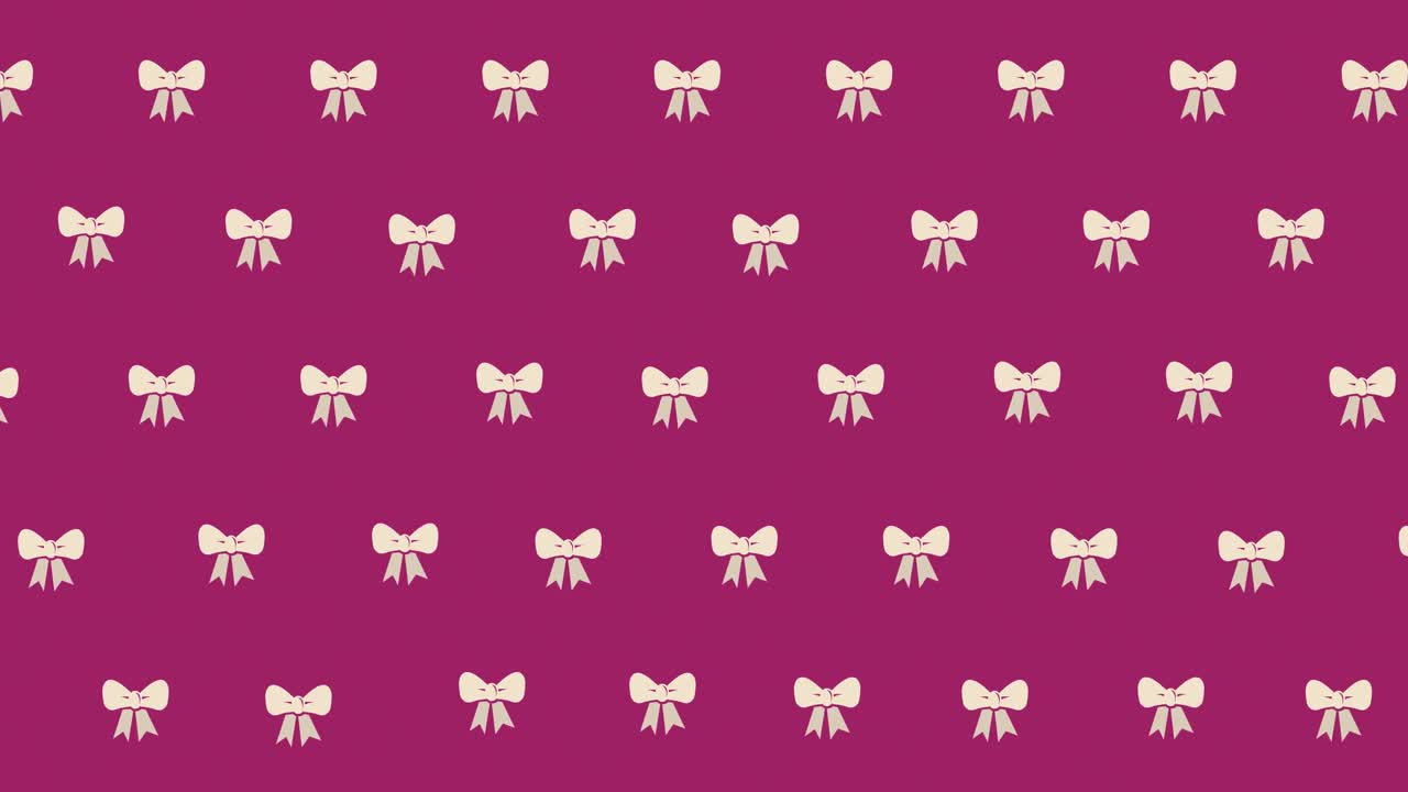 Animazione di papillon che fluttuano su sfondo rosso violaceo.