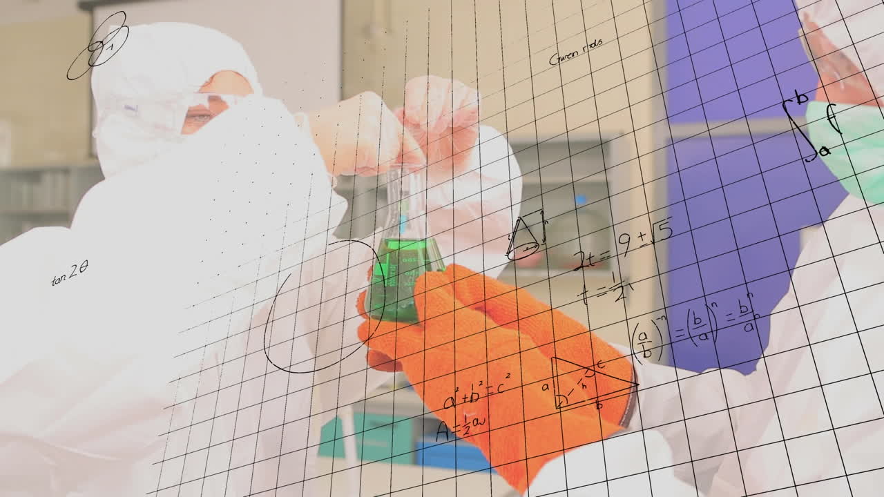 코카시안 과학자 들 위 에 있는 수학적 방정식 의 애니메이션