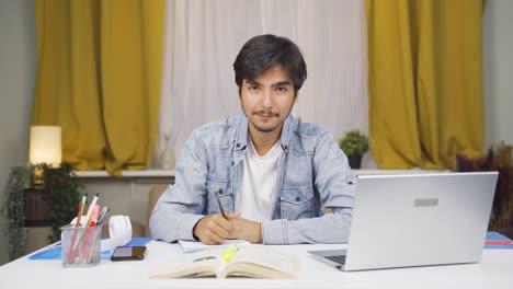 Male-student-feeling-happy-and-peaceful,-having-fun.