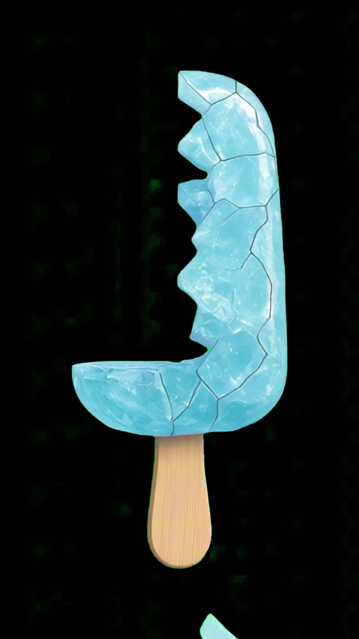 Animazione di gelato di cristallo blu, elemento isolato, video 4K trasparente, canale alfa, ProRes 4444