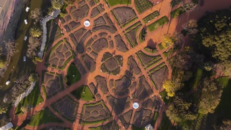 geometric shapes in rosedal or rose garden,tres de febrero park, buenos aires